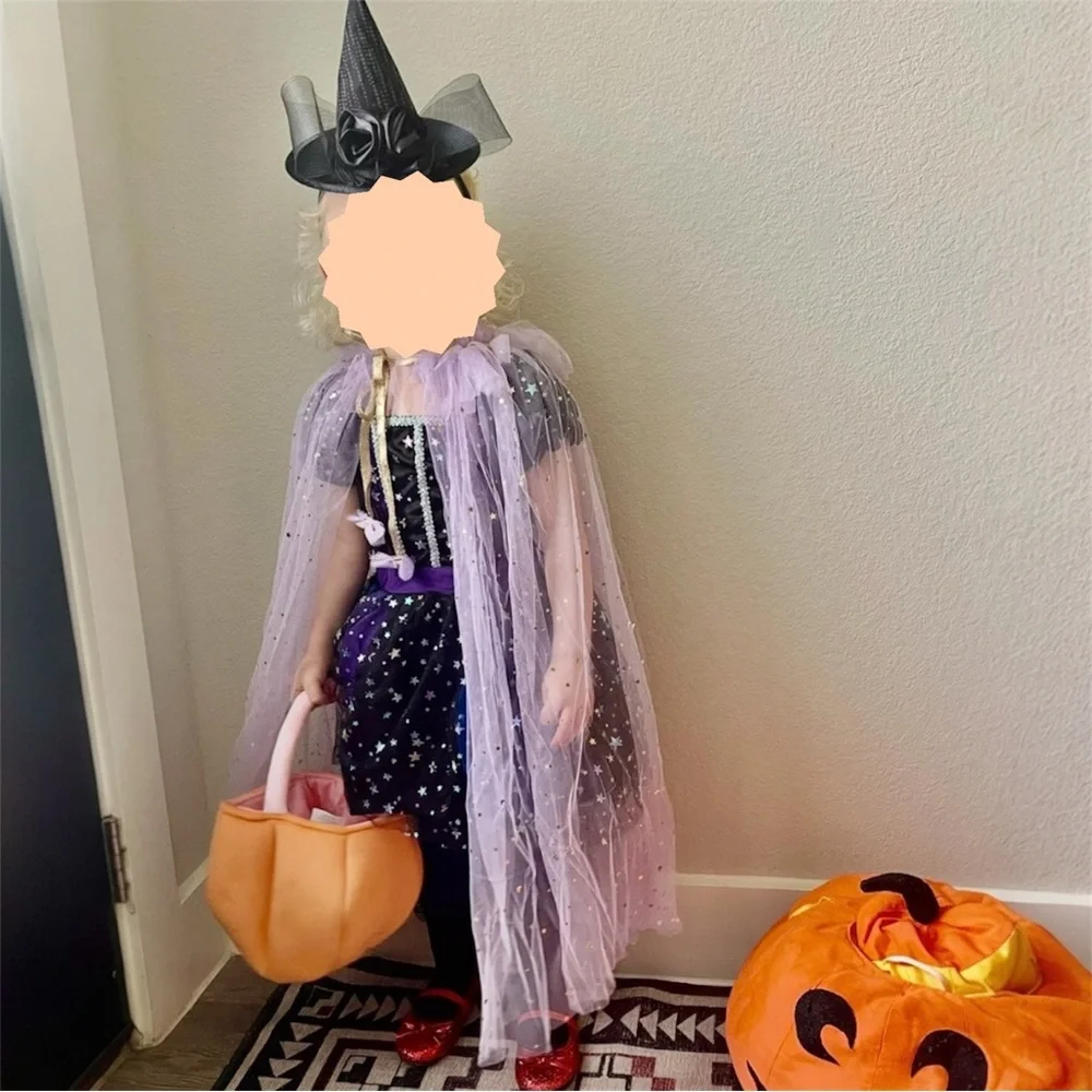 Spirit Halloween Kids Starry Enchanted Witch Costume - Black and Purple